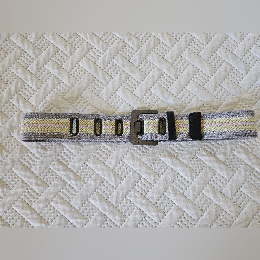 Edc by Espirit yellow & gray cotton twill belt size 30
